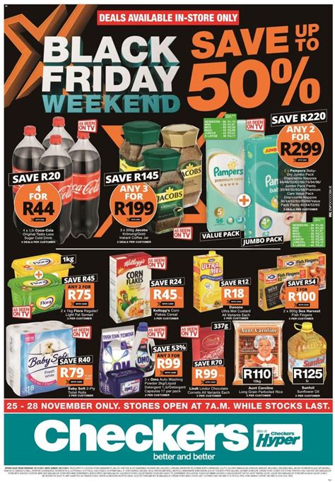 This year several of the new specialist Checkers stores including Checkers Little Me and Checkers Outdoor - will all take part in Black Friday for the first time. . Checkers deals
